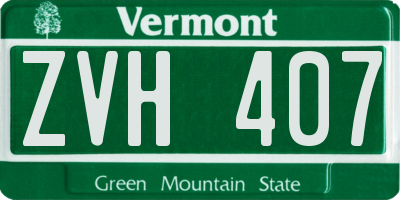 VT license plate ZVH407