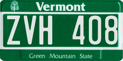 VT license plate ZVH408