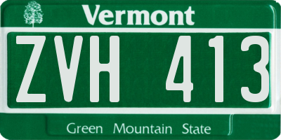 VT license plate ZVH413