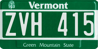 VT license plate ZVH415