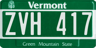 VT license plate ZVH417