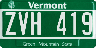 VT license plate ZVH419