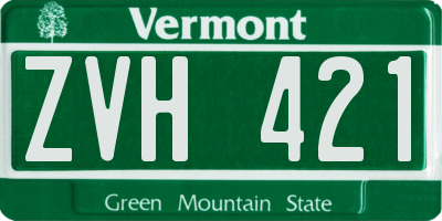 VT license plate ZVH421