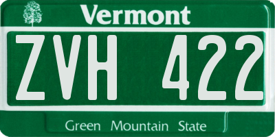 VT license plate ZVH422
