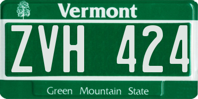 VT license plate ZVH424
