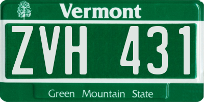 VT license plate ZVH431