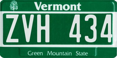 VT license plate ZVH434