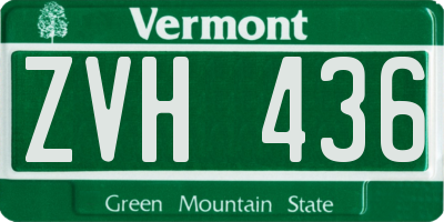 VT license plate ZVH436