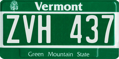VT license plate ZVH437