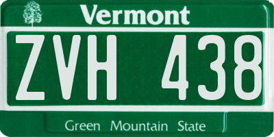 VT license plate ZVH438