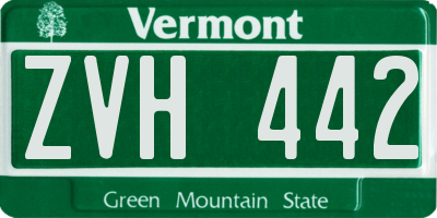 VT license plate ZVH442