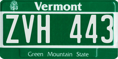 VT license plate ZVH443