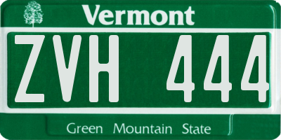 VT license plate ZVH444