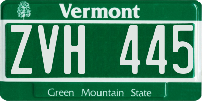 VT license plate ZVH445