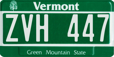 VT license plate ZVH447