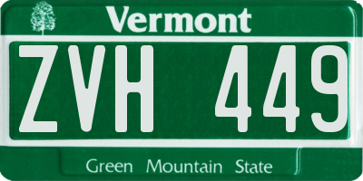 VT license plate ZVH449