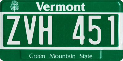 VT license plate ZVH451