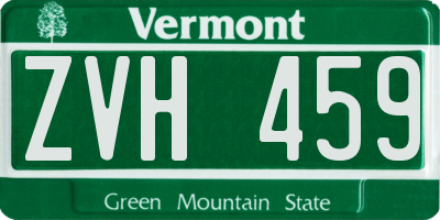 VT license plate ZVH459