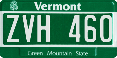 VT license plate ZVH460