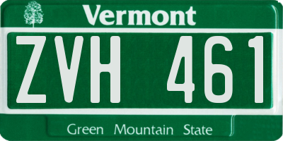 VT license plate ZVH461