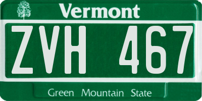 VT license plate ZVH467