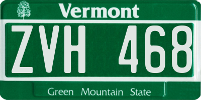 VT license plate ZVH468
