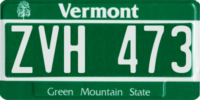 VT license plate ZVH473