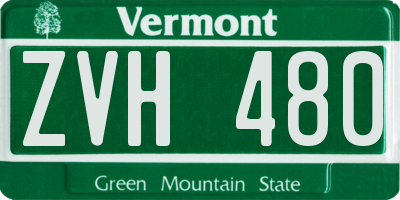 VT license plate ZVH480