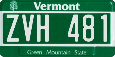 VT license plate ZVH481