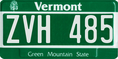 VT license plate ZVH485