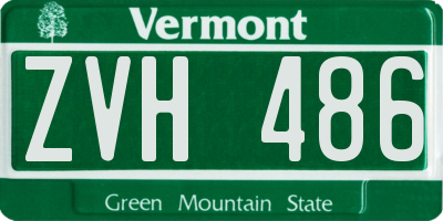 VT license plate ZVH486