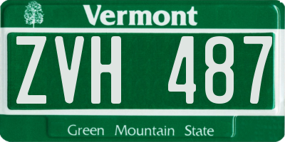 VT license plate ZVH487