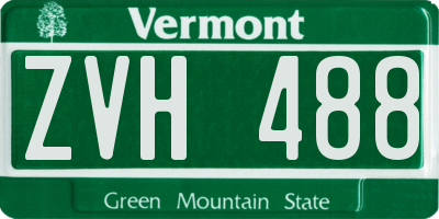 VT license plate ZVH488