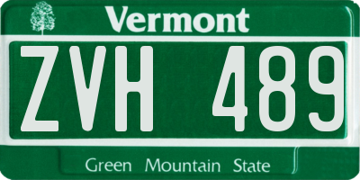 VT license plate ZVH489