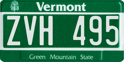 VT license plate ZVH495
