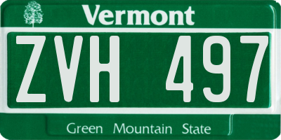 VT license plate ZVH497