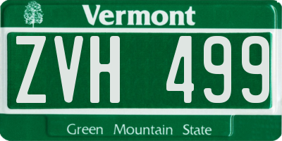 VT license plate ZVH499