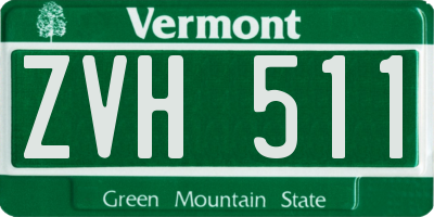 VT license plate ZVH511