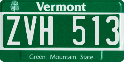 VT license plate ZVH513