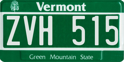 VT license plate ZVH515