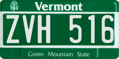 VT license plate ZVH516