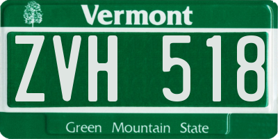 VT license plate ZVH518