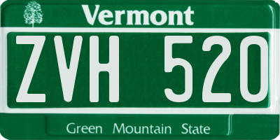 VT license plate ZVH520