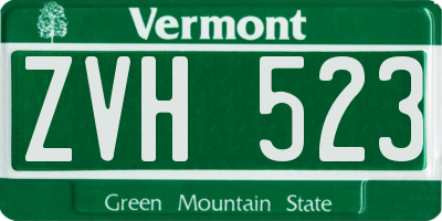 VT license plate ZVH523