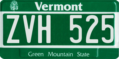 VT license plate ZVH525