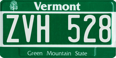 VT license plate ZVH528