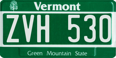 VT license plate ZVH530
