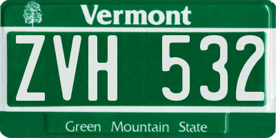 VT license plate ZVH532