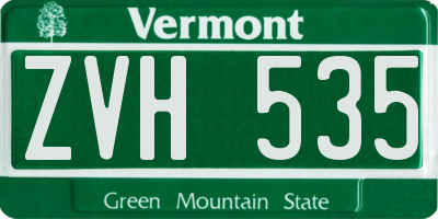 VT license plate ZVH535