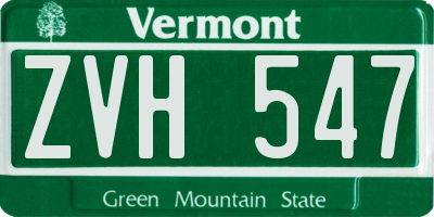VT license plate ZVH547